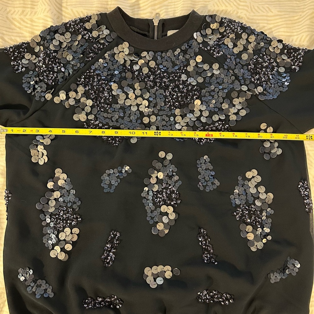 ASOS design navy blue sequin embellished sweatshirt